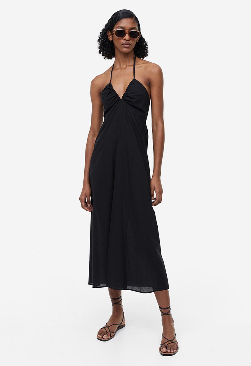H&M - Cotton halterneck dress - black