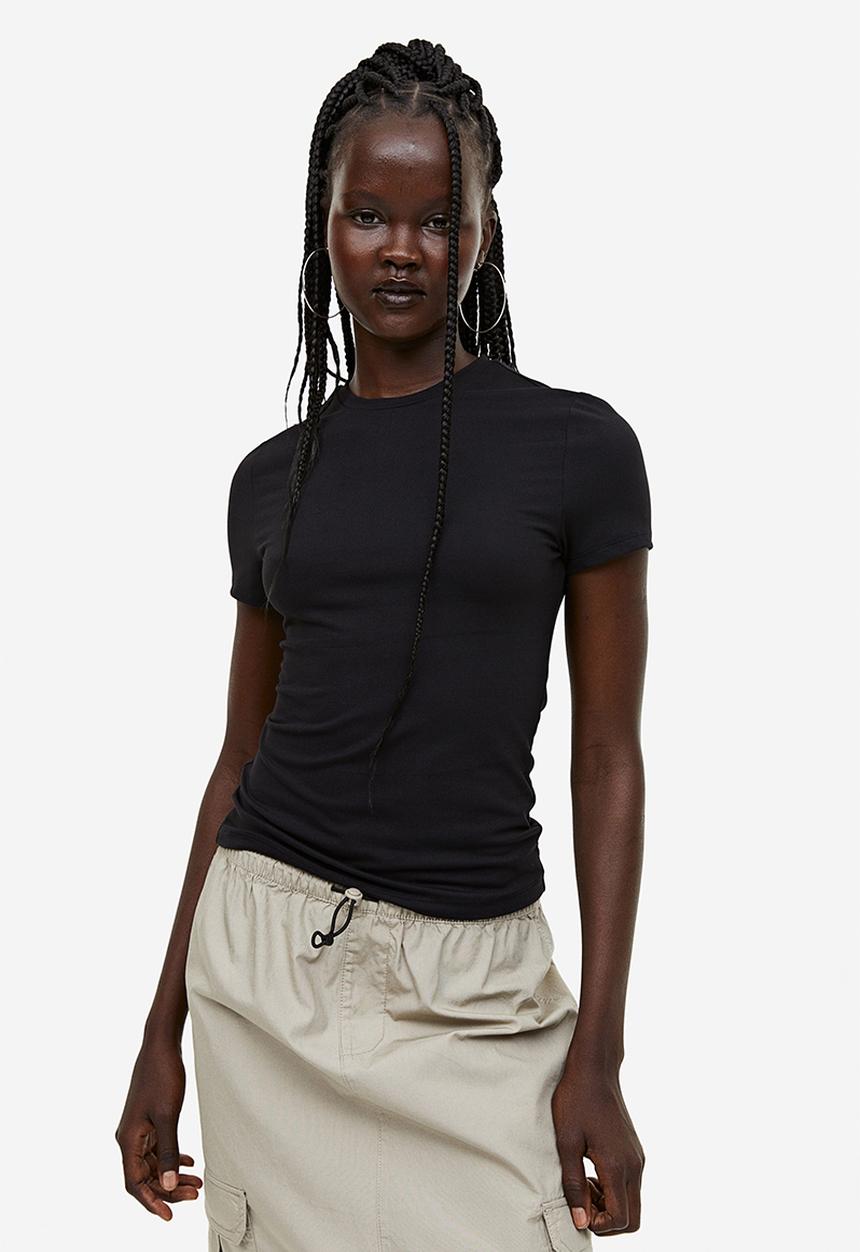 H&M - Fitted t-shirt - black