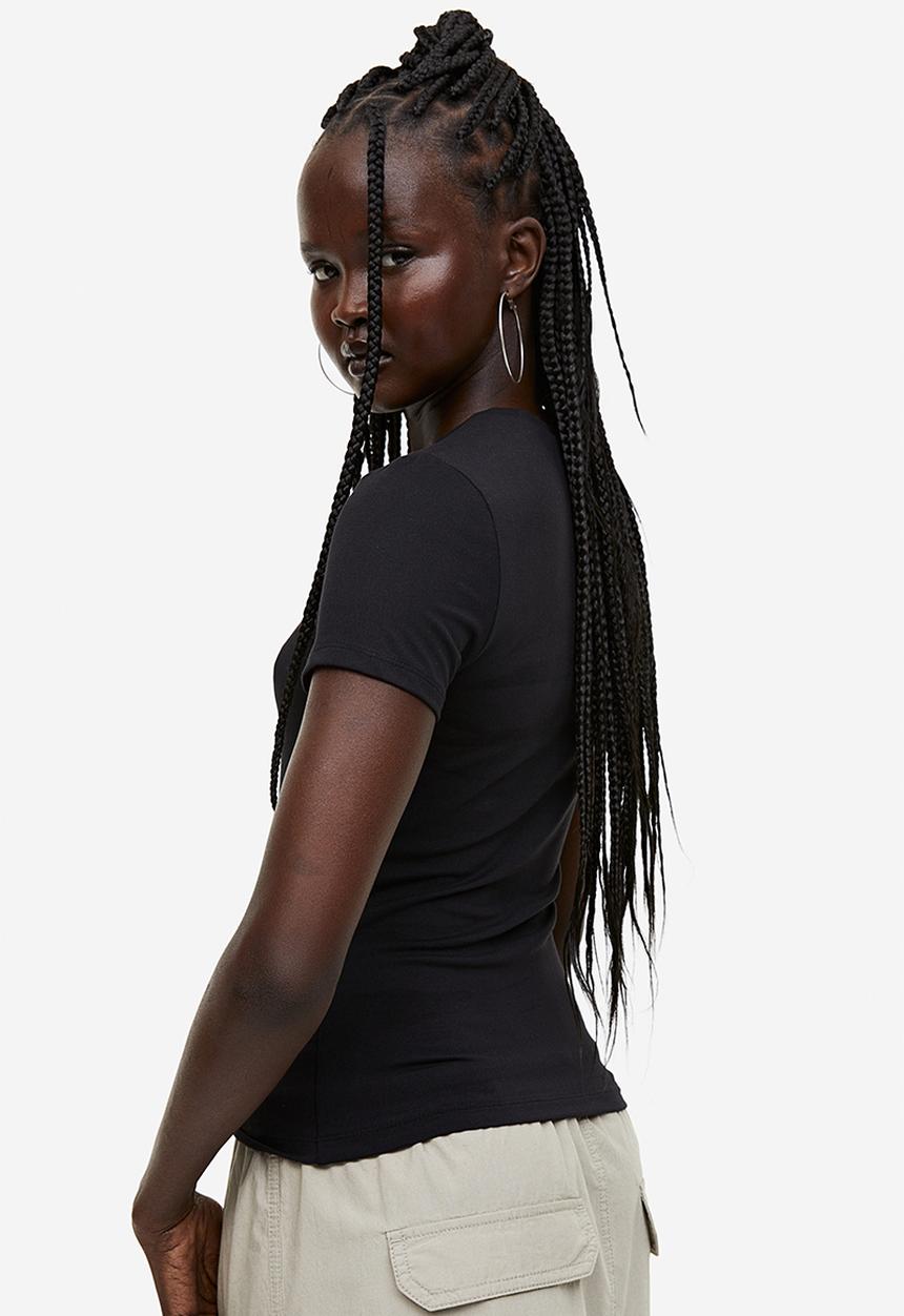 H&M - Fitted t-shirt - black