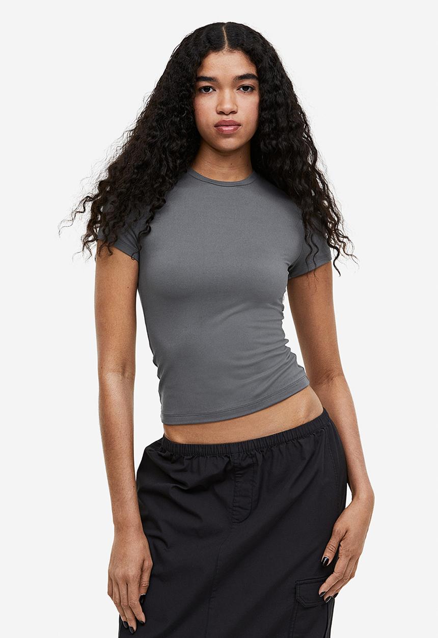 H&M - Fitted t-shirt - dark grey