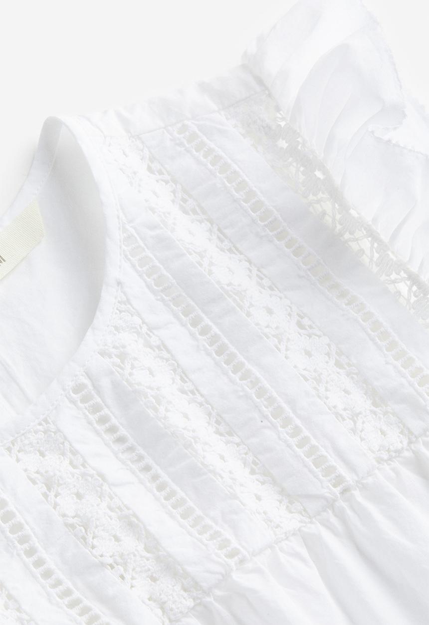 H&M - Flutter-sleeved top - white