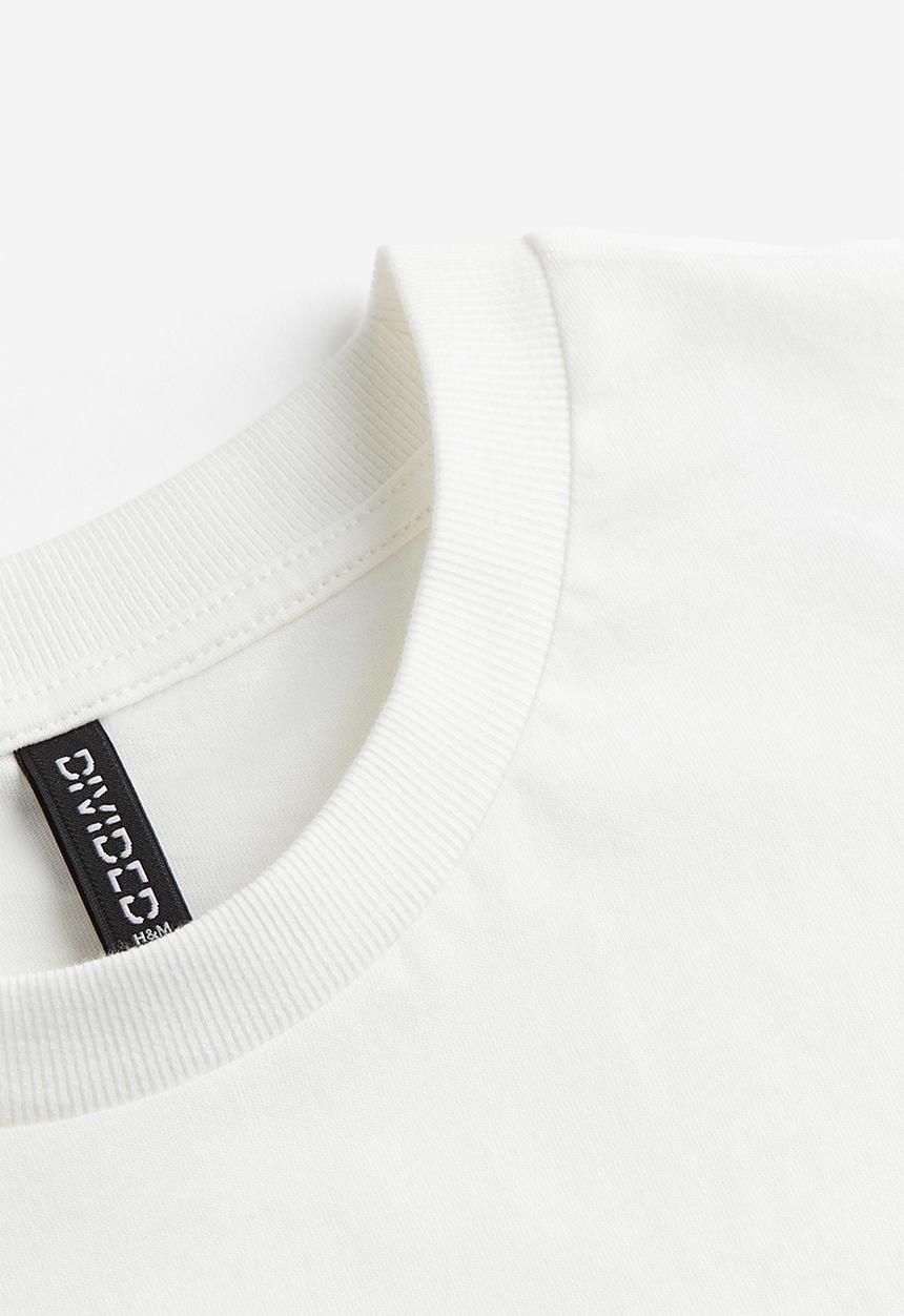 H&M - Oversized printed T-shirt - white racing