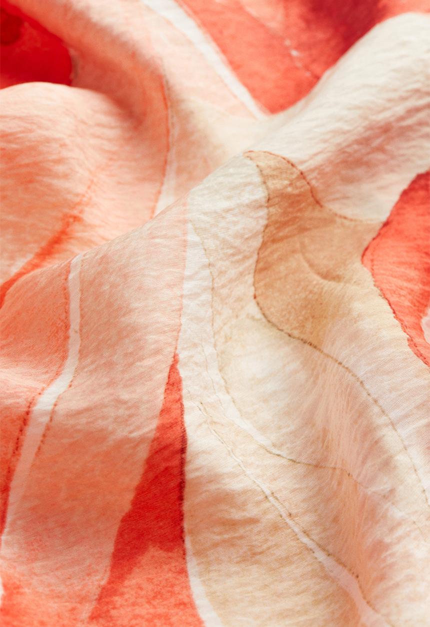 H&M - Drawstring-detail dress - coral patterned