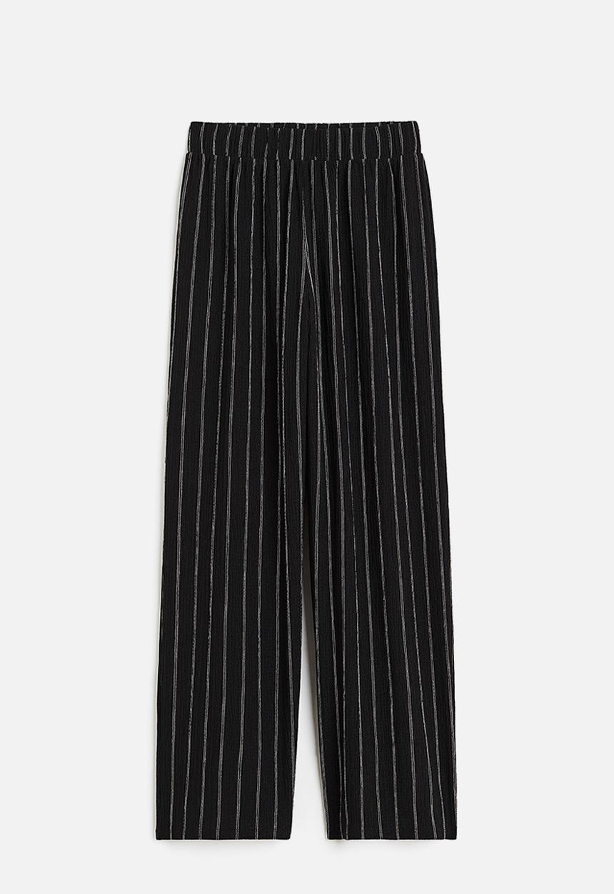 H&M - Pull-on jersey trousers - black/pinstriped