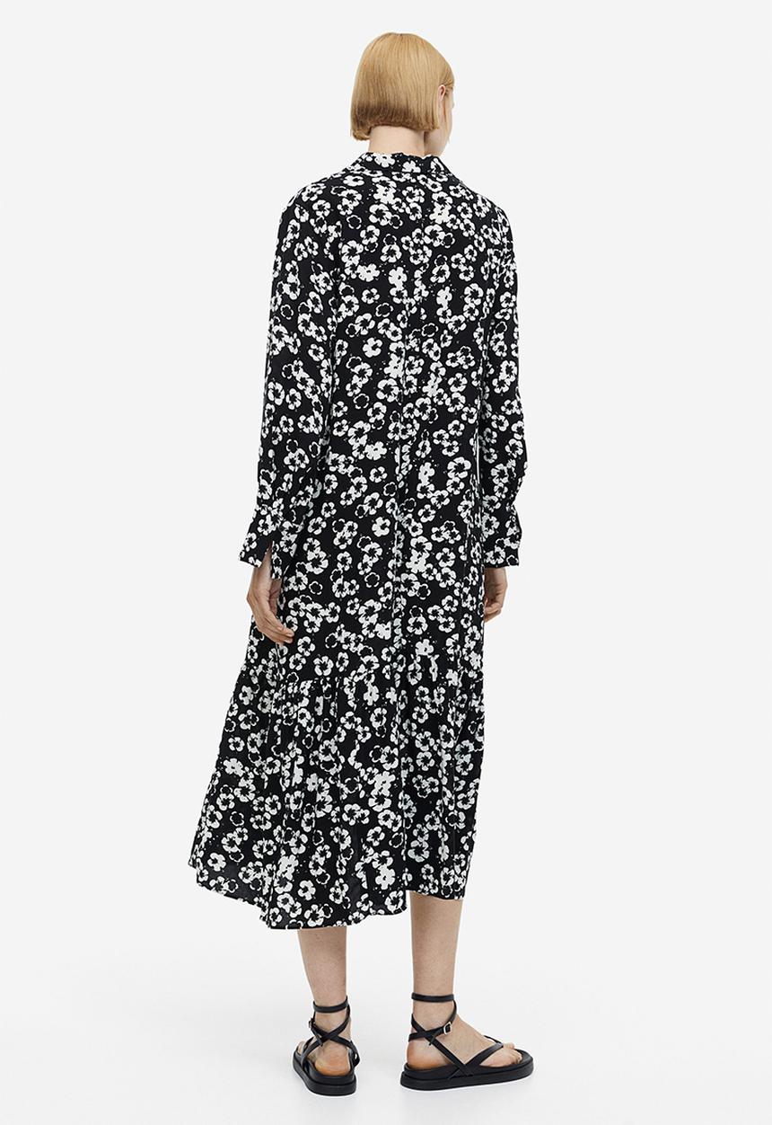 H&M - Collared dress - black floral