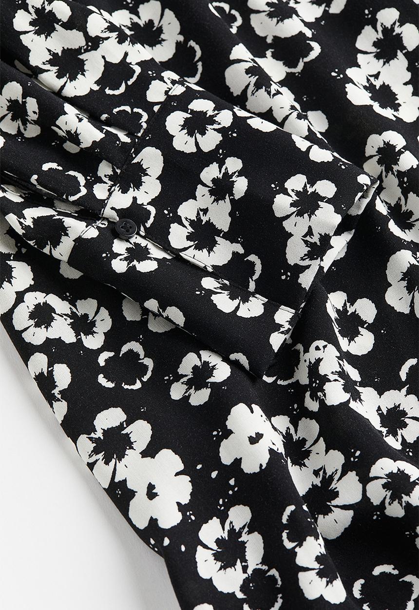 H&M - Collared dress - black floral