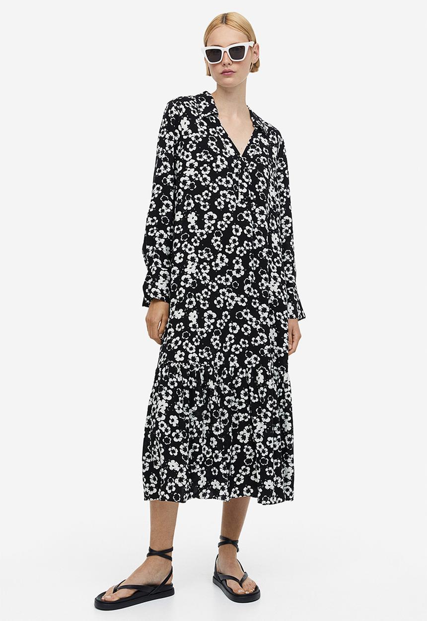 H&M - Collared dress - black floral