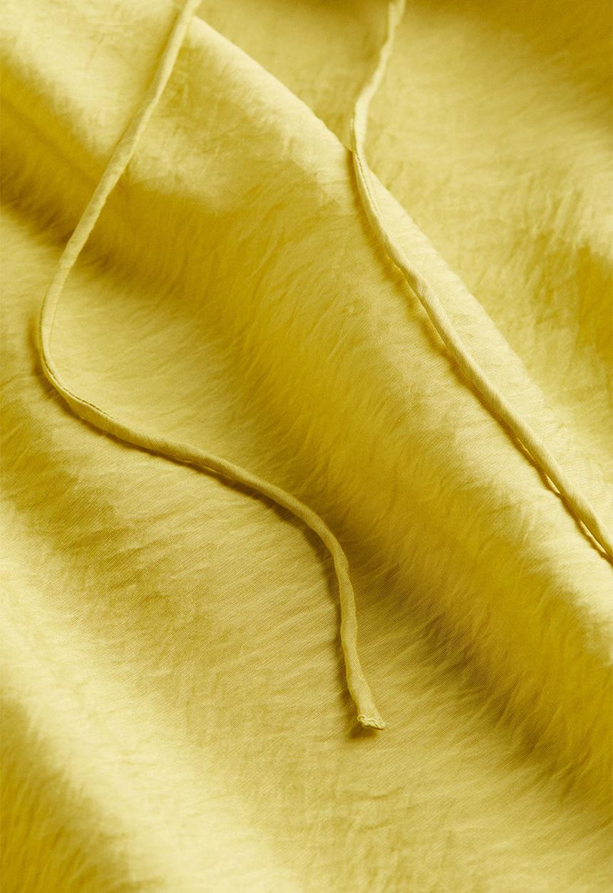 H&M - Drawstring-detail dress - yellow & green