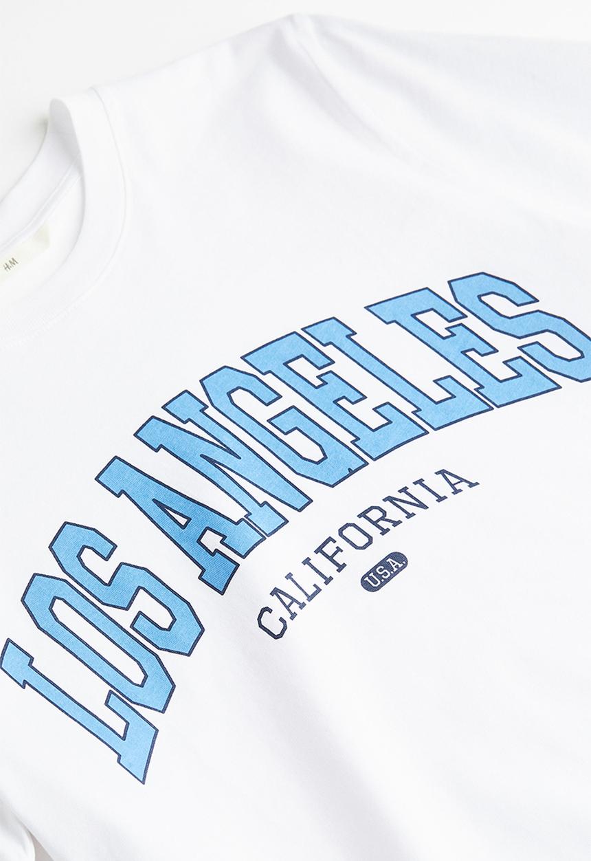 H&M - Printed T-shirt - white/los angeles