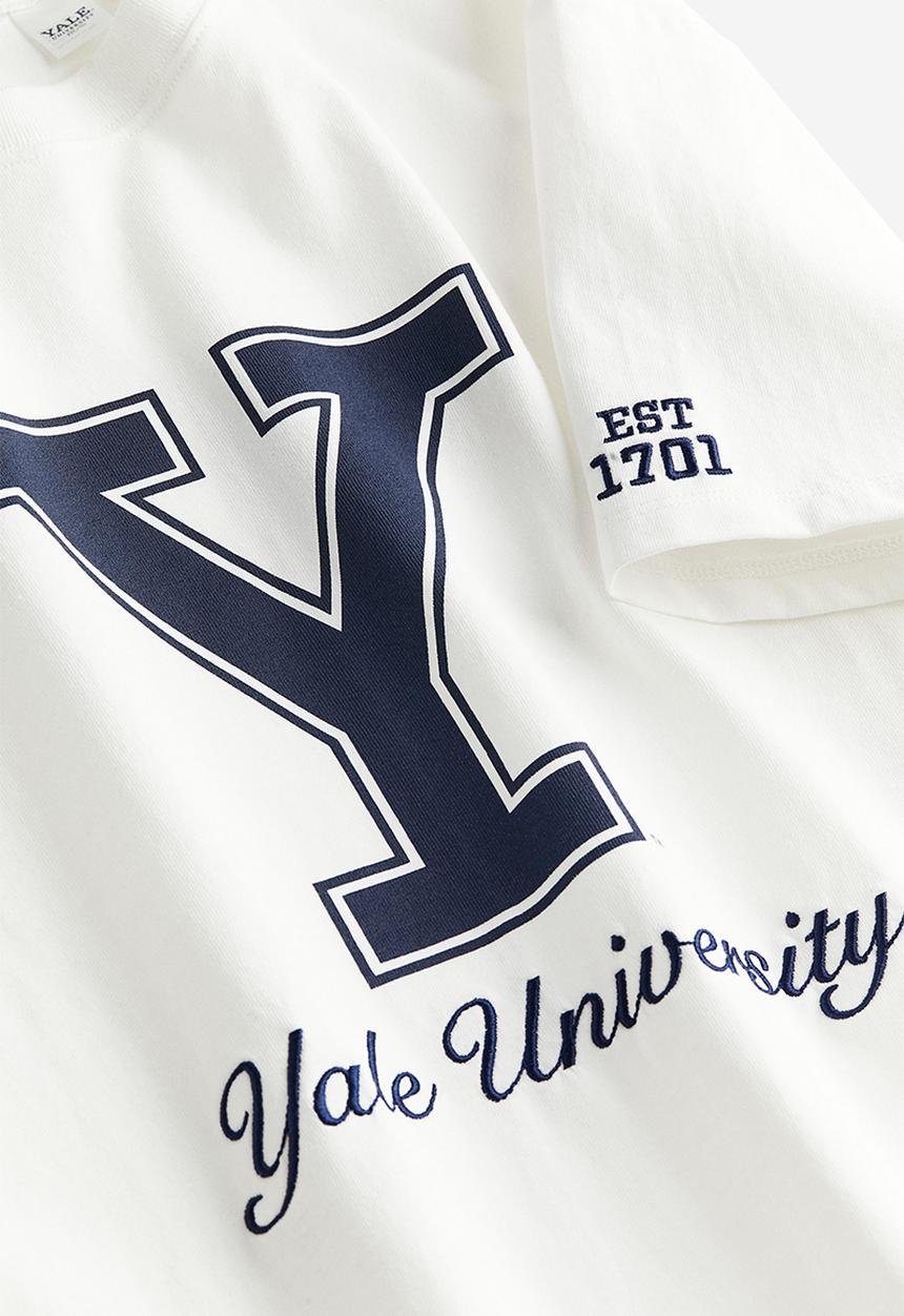 H&M - Oversized printed T-shirt - white yale