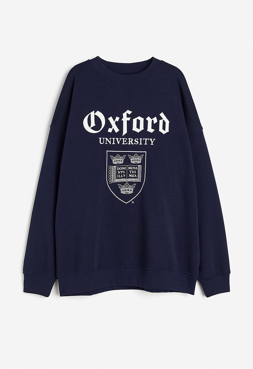 H&M - Oversized printed sweatshirt - navy blue oxford university 