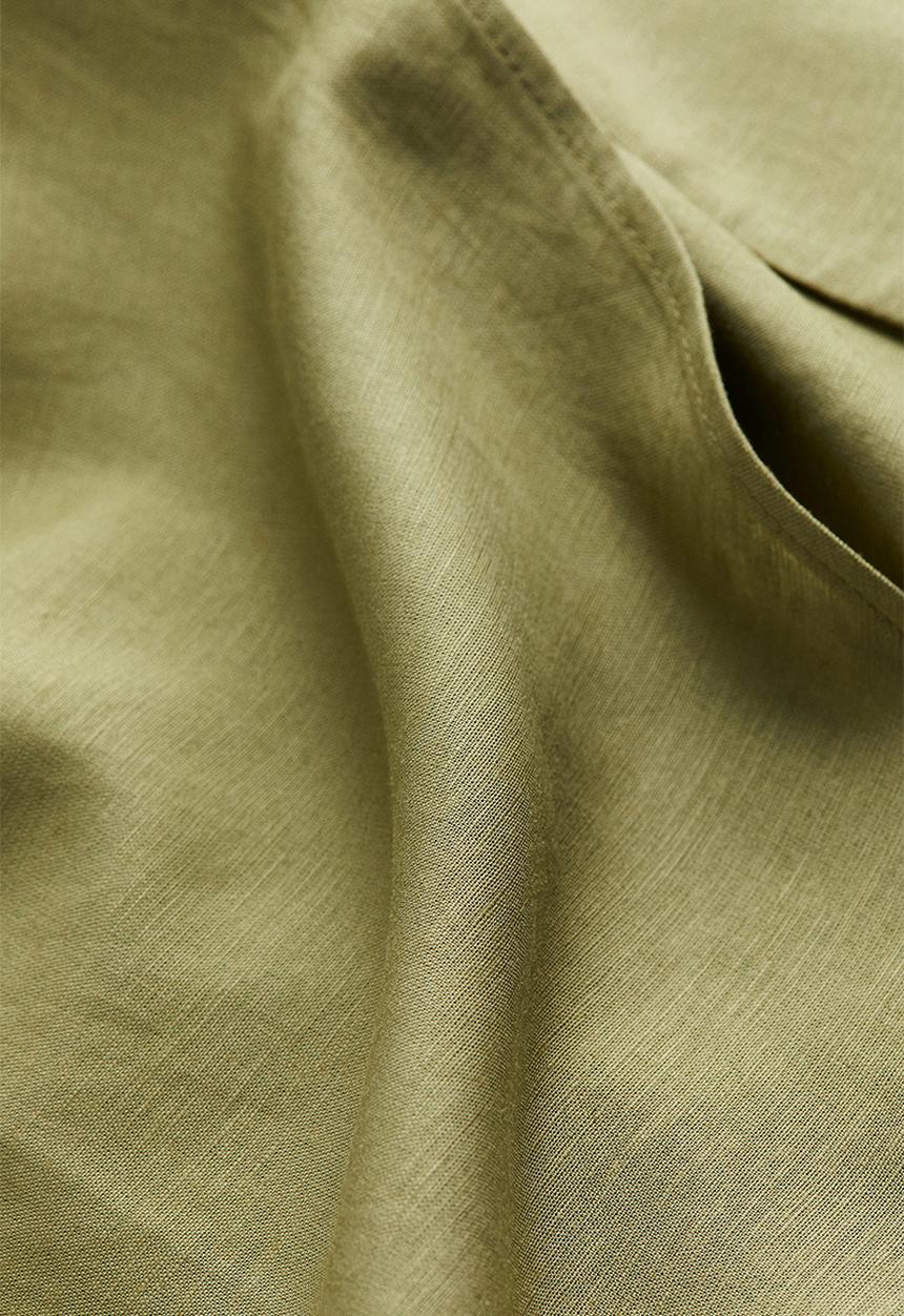 H&M - Linen-blend wrap dress - khaki green