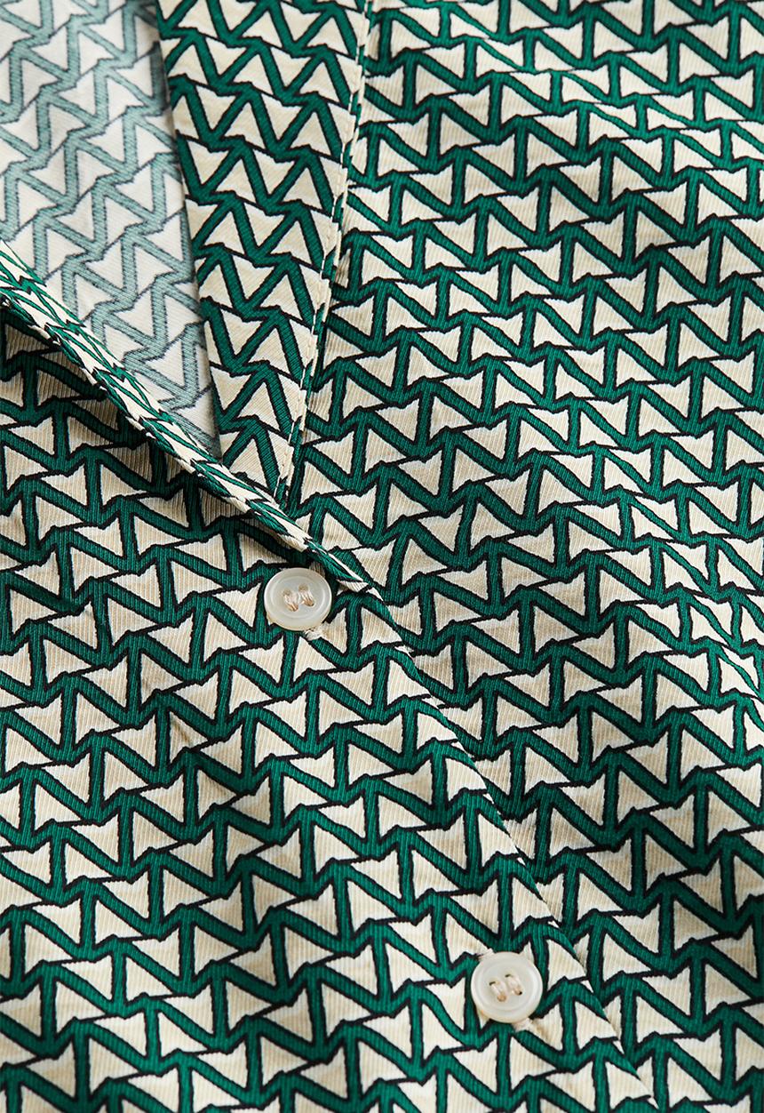 H&M - Oversized resort shirt - dark green patterned