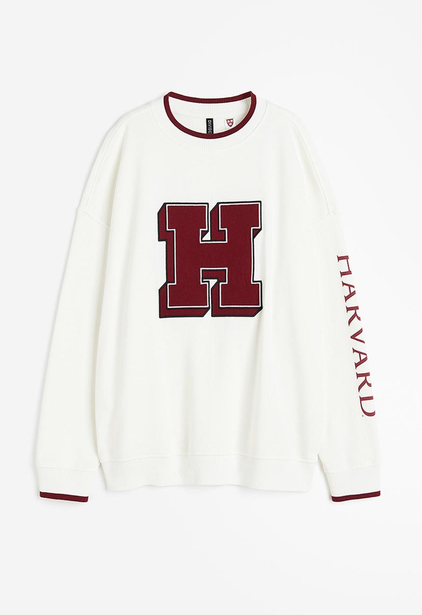 H&M - Oversized printed sweatshirt - cream harvard university