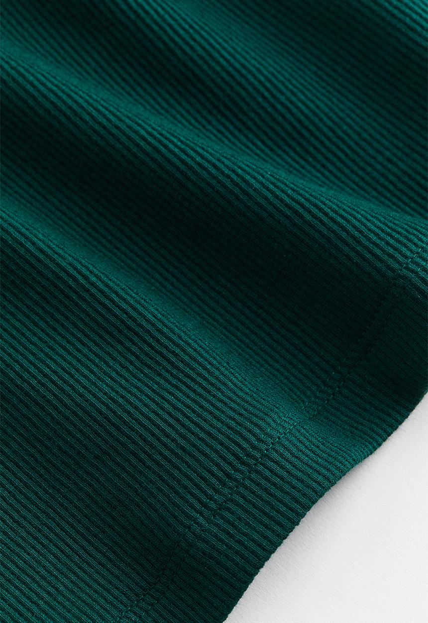 H&M - Ribbed cropped top - dark green