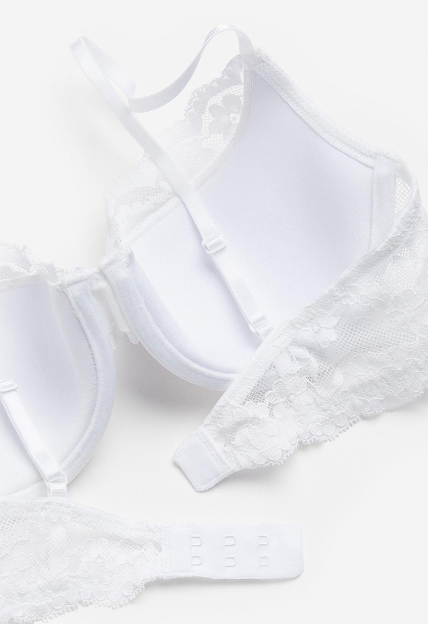 H&M - Padded underwired lace bra - white