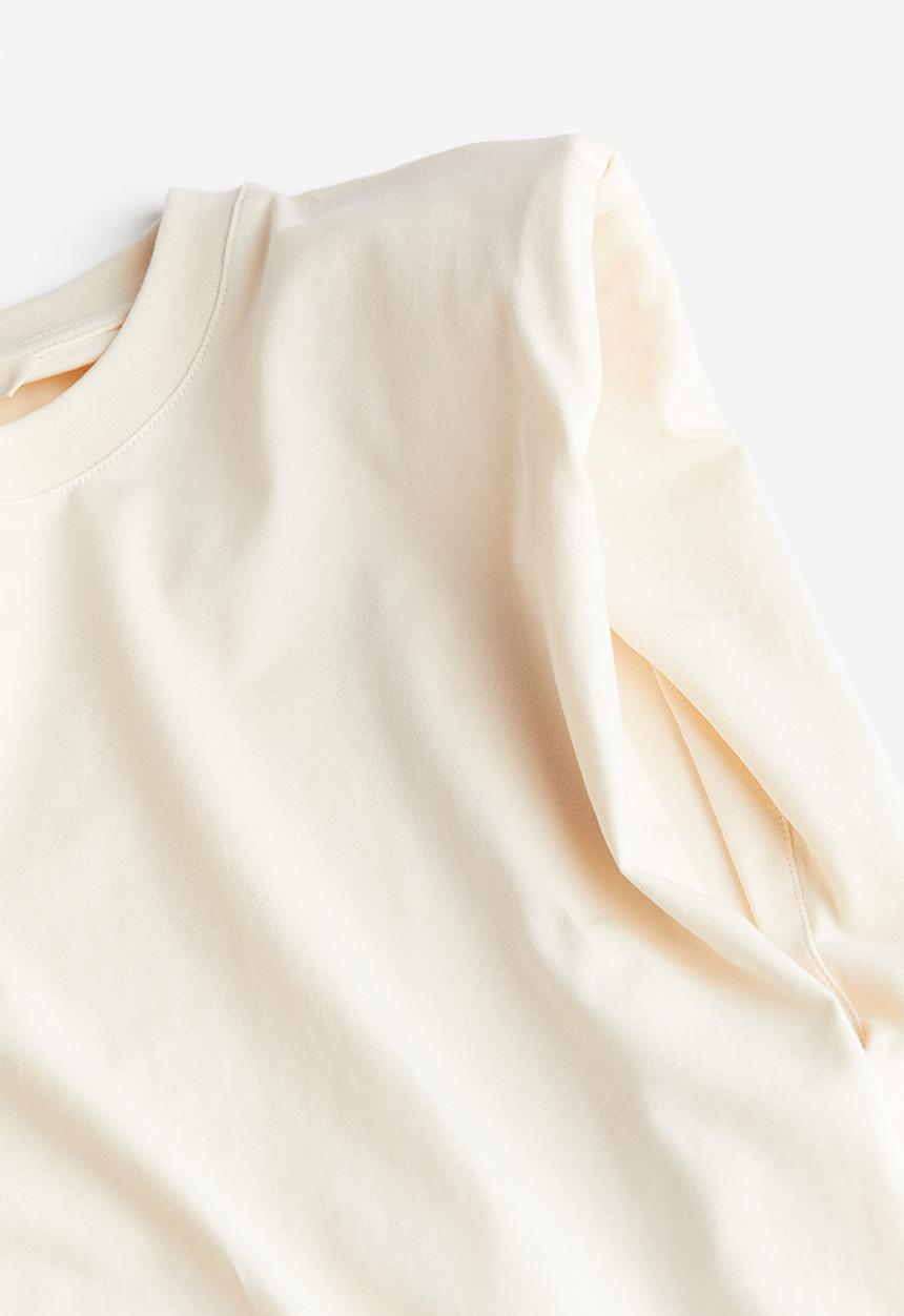 H&M - Oversized shoulder-pad top - cream