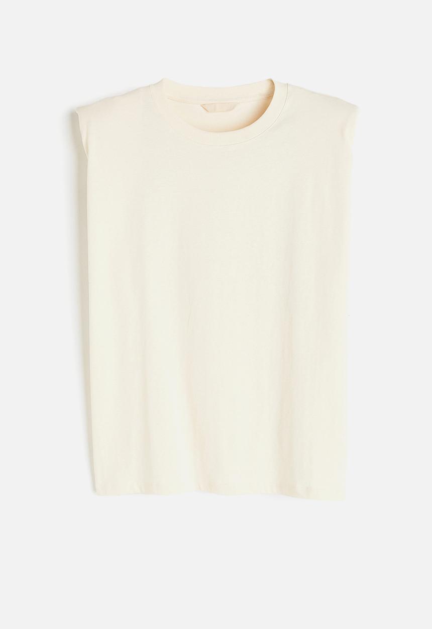 H&M - Oversized shoulder-pad top - cream