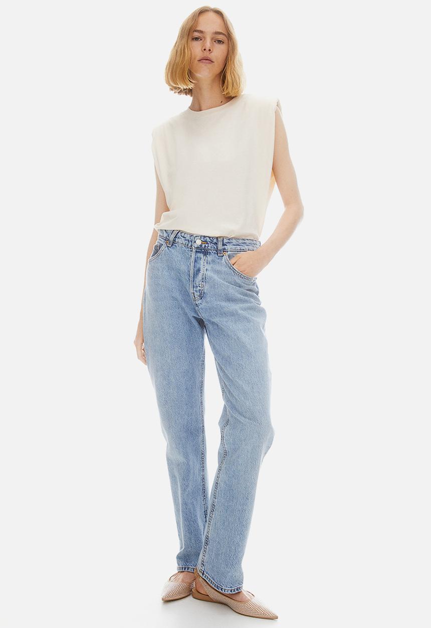 H&M - Oversized shoulder-pad top - cream