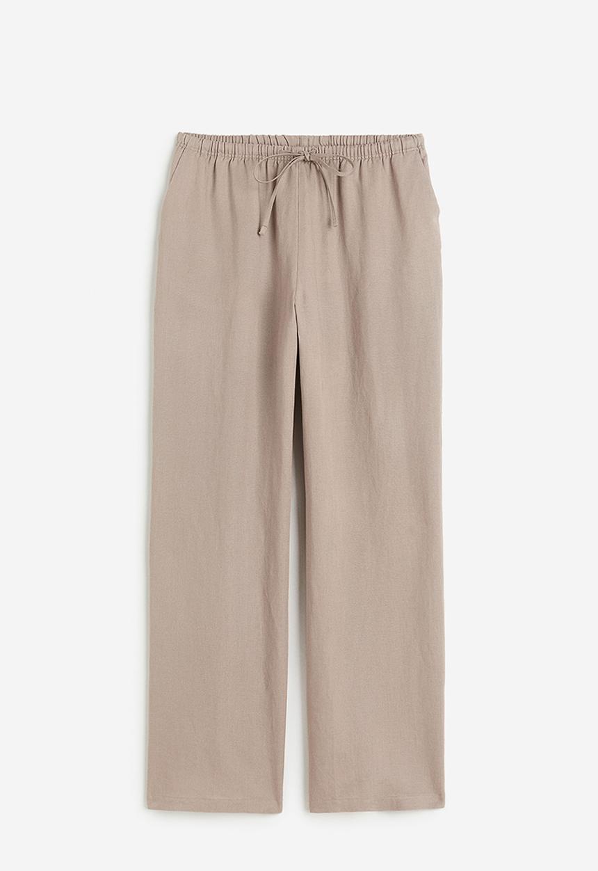 H&M - Linen-blend trousers - greige