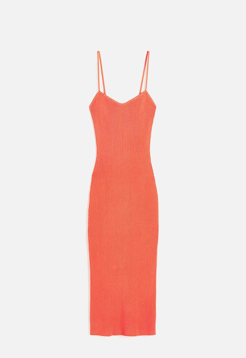 H&M - Rib-knit slip dress - orange