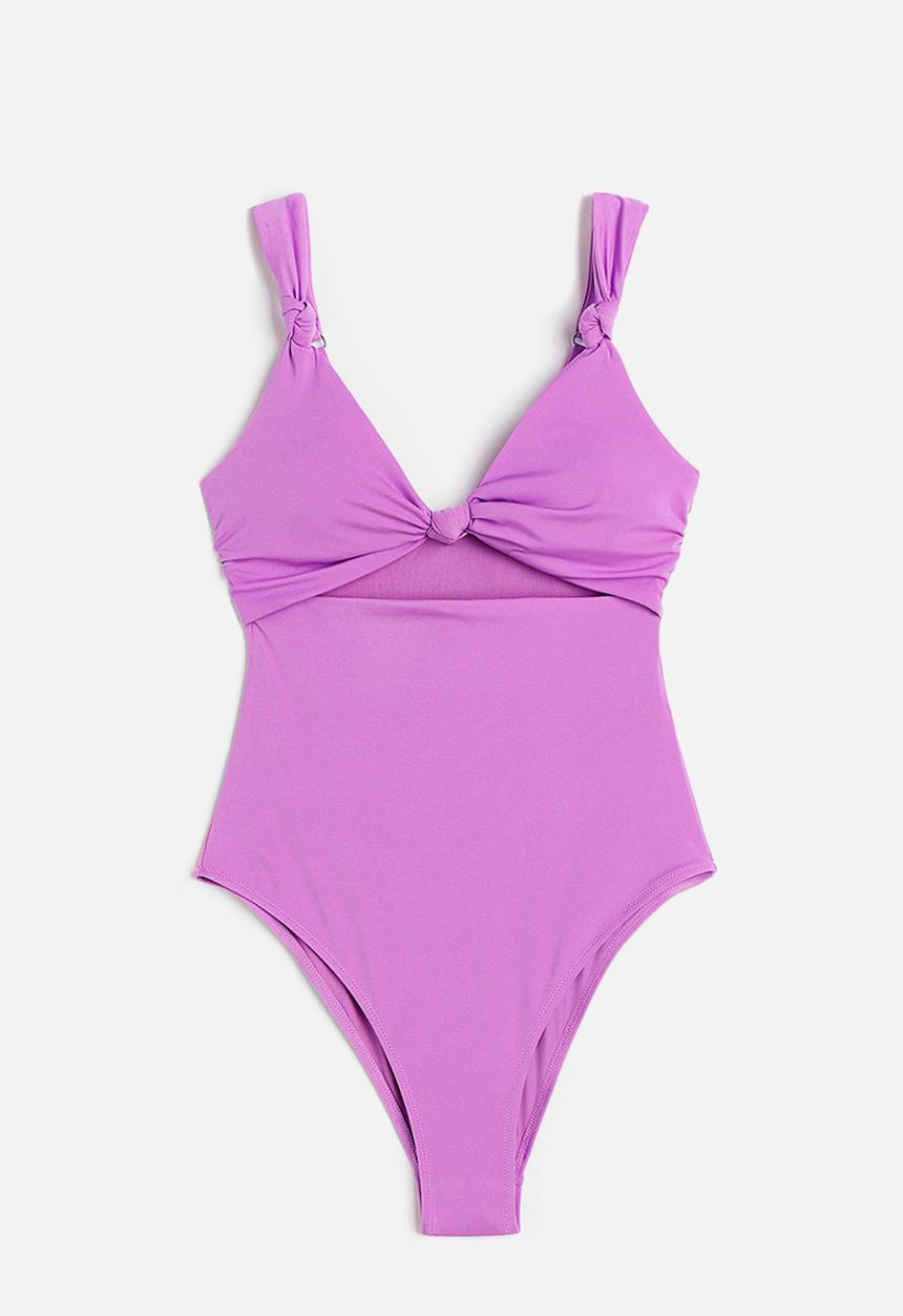 H&M - High-leg cut-out swimsuit - purple