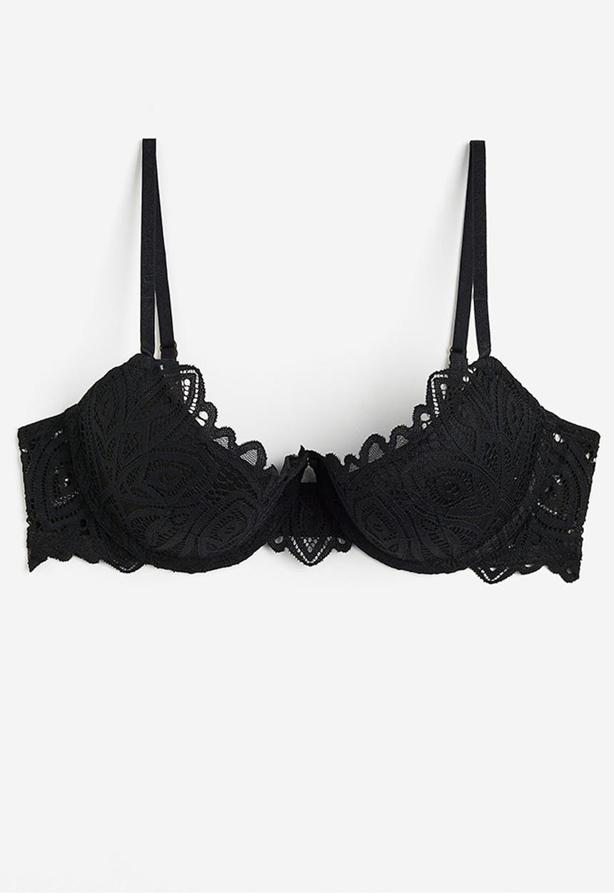 H&M - Lace push-up bra - black