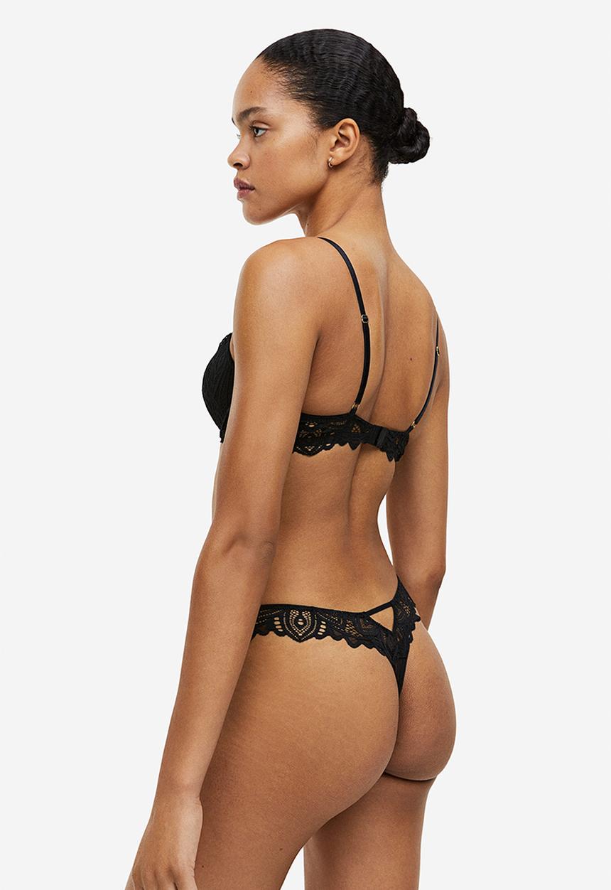 H&M - Lace push-up bra - black