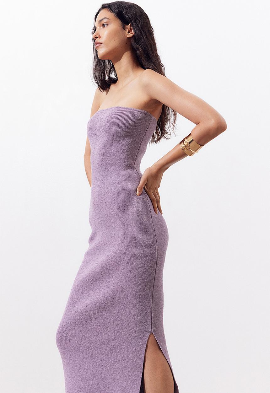 H&M - Knitted bandeau dress - lilac