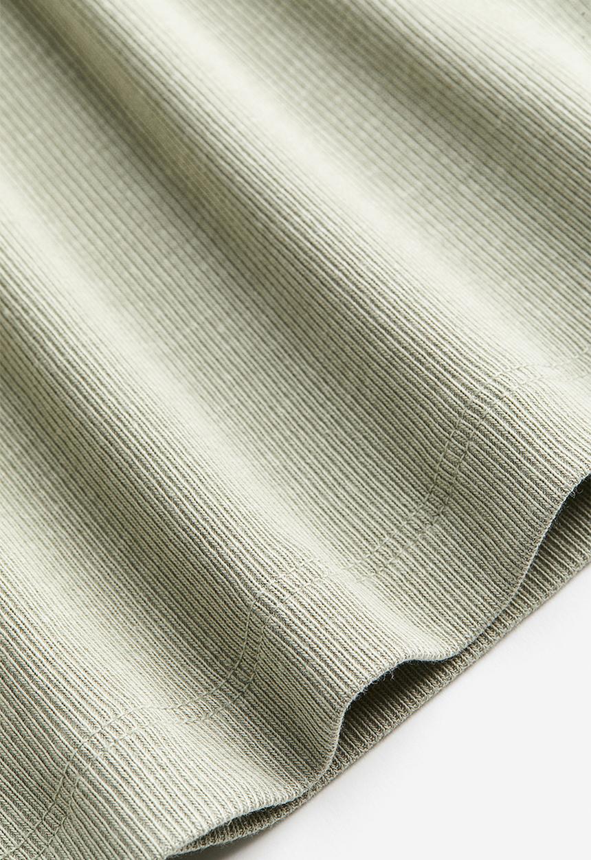 H&M - Ribbed modal-blend T-shirt - sage green