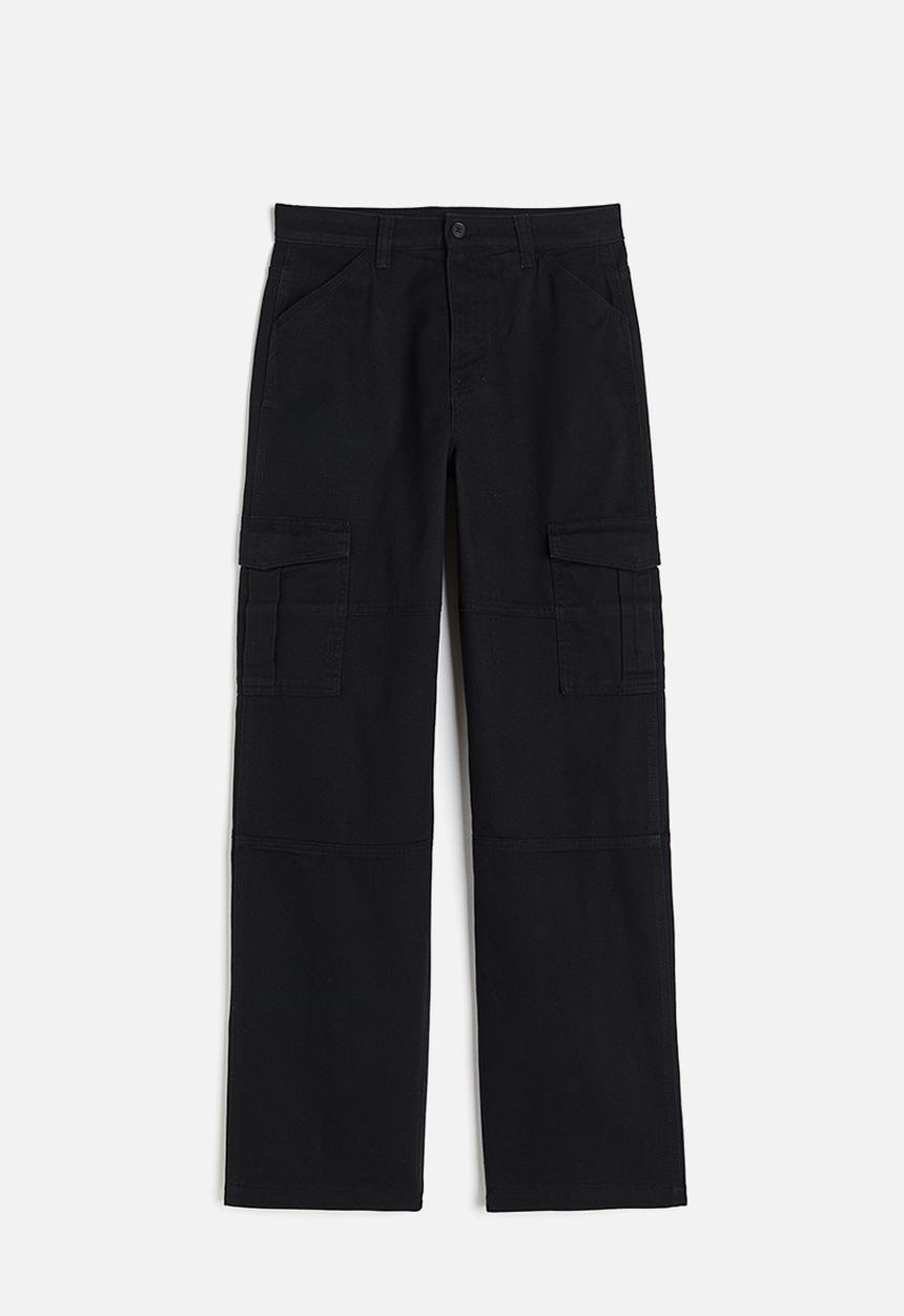 H&M - Twill cargo trousers - black