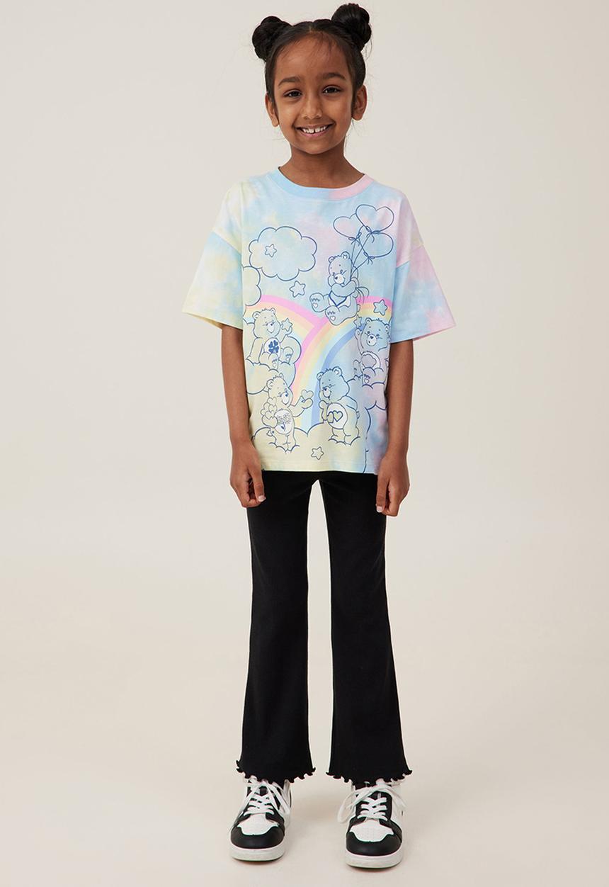 Cotton On - License drop shoulder short sleeve tee - lcn clc care bears/tie dye