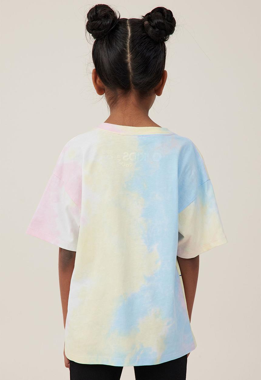 Cotton On - License drop shoulder short sleeve tee - lcn clc care bears/tie dye