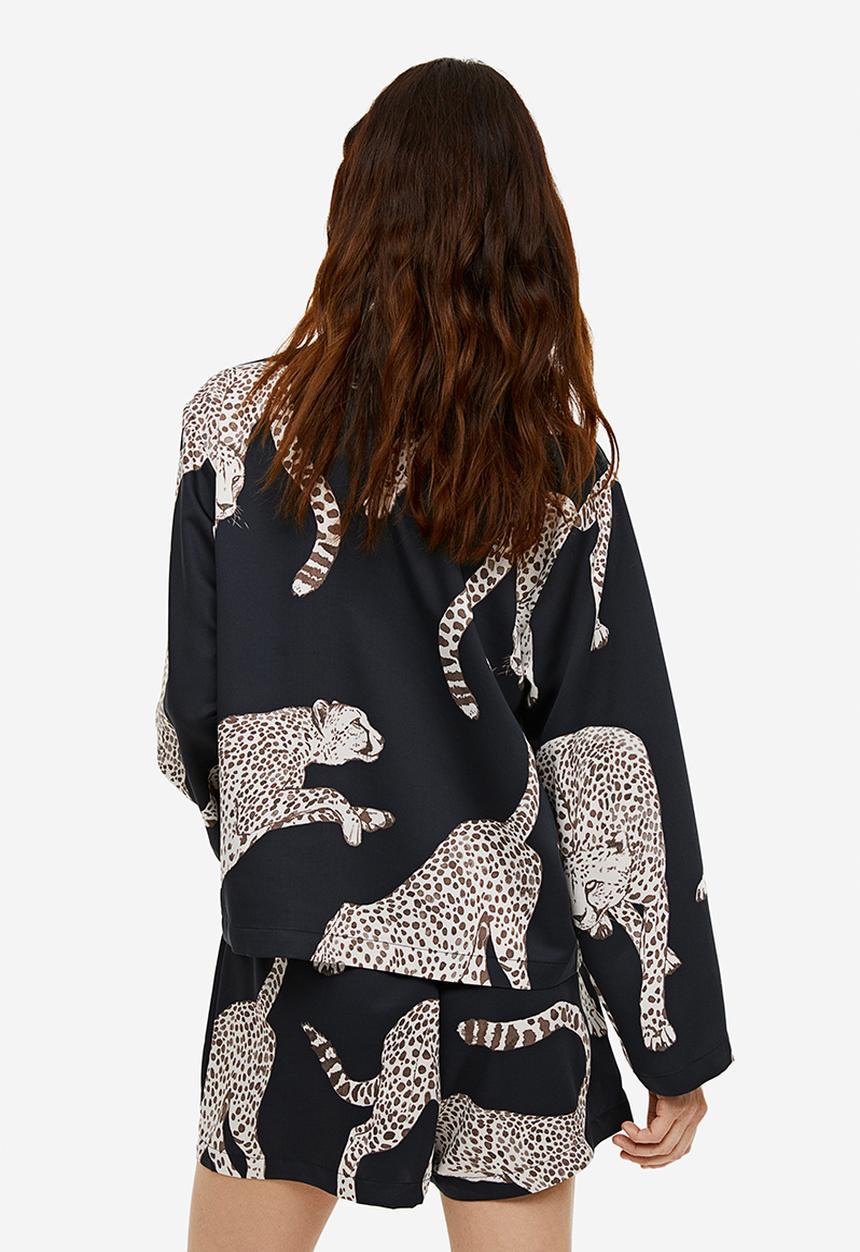 H&M - Satin pyjamas - black cheetah