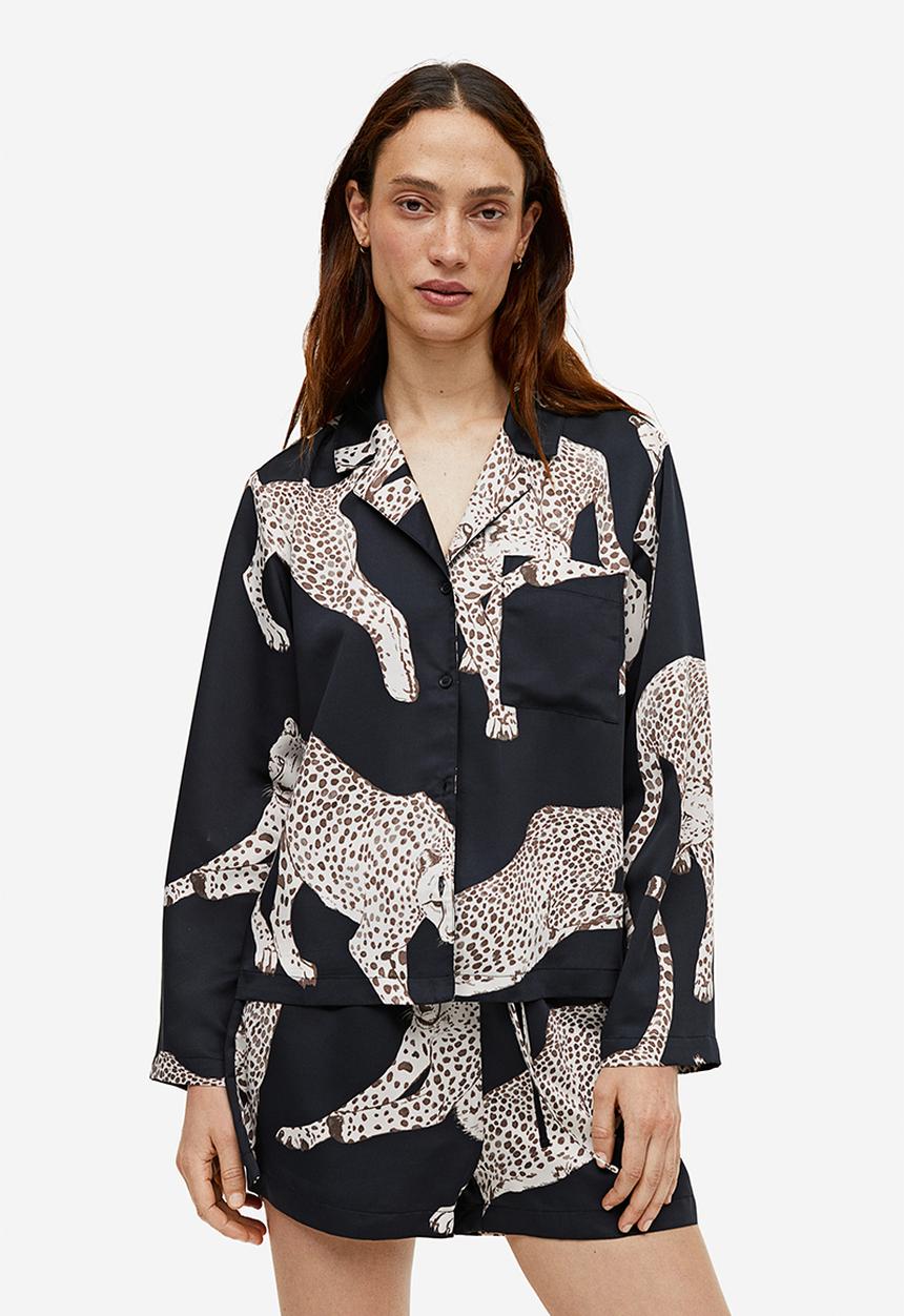 H&M - Satin pyjamas - black cheetah