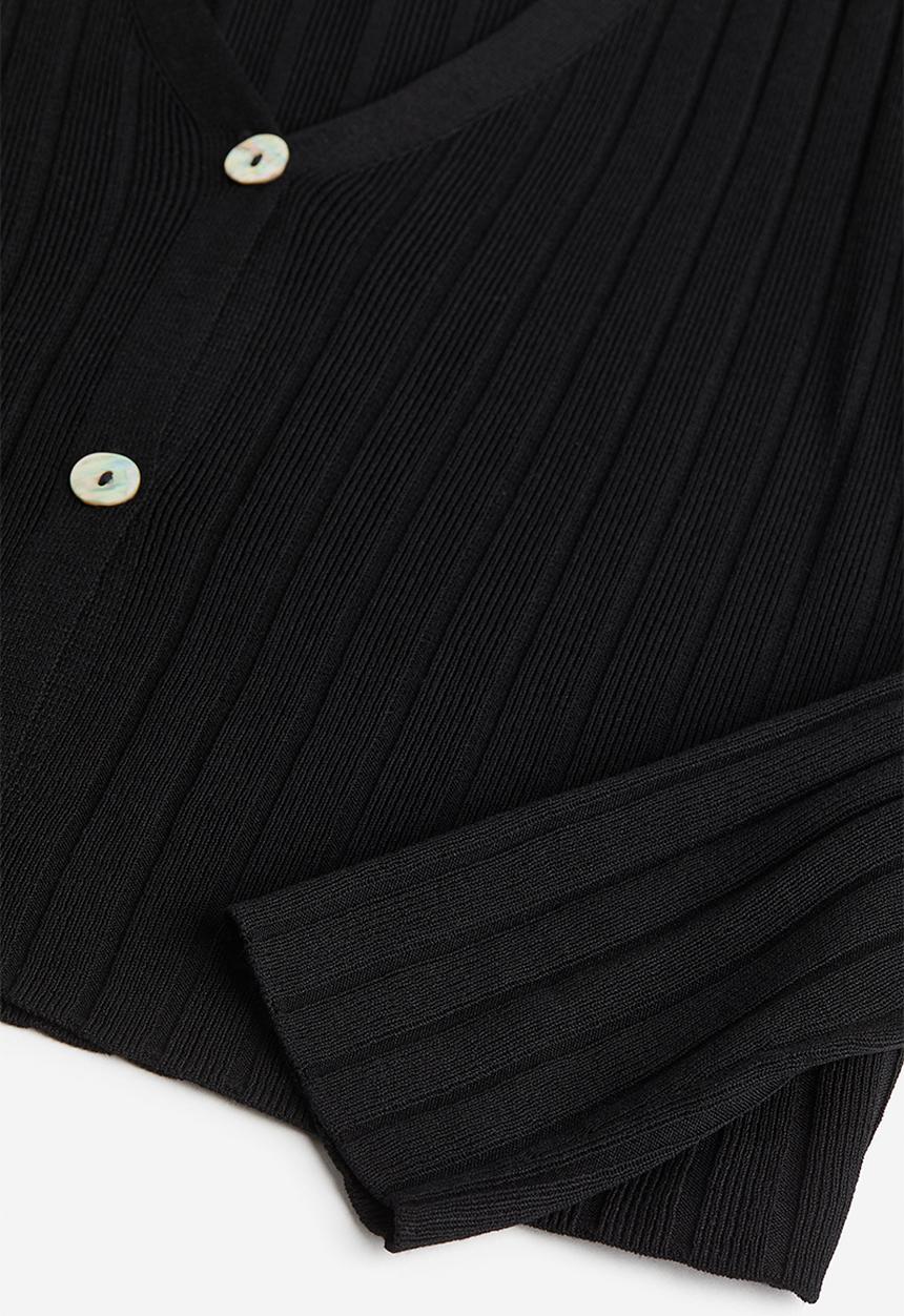 H&M - Rib-knit cardigan - black