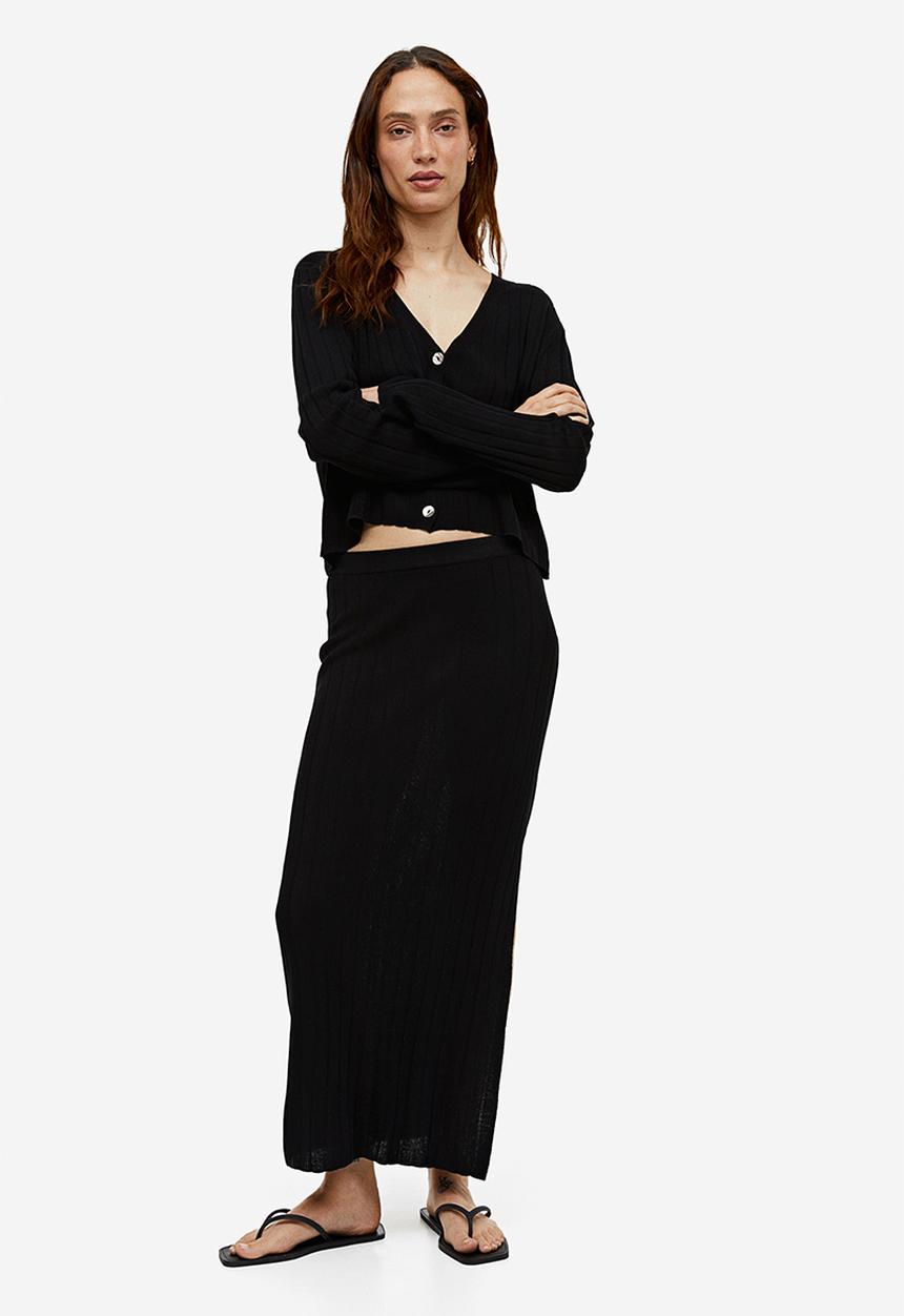 H&M - Rib-knit skirt - black
