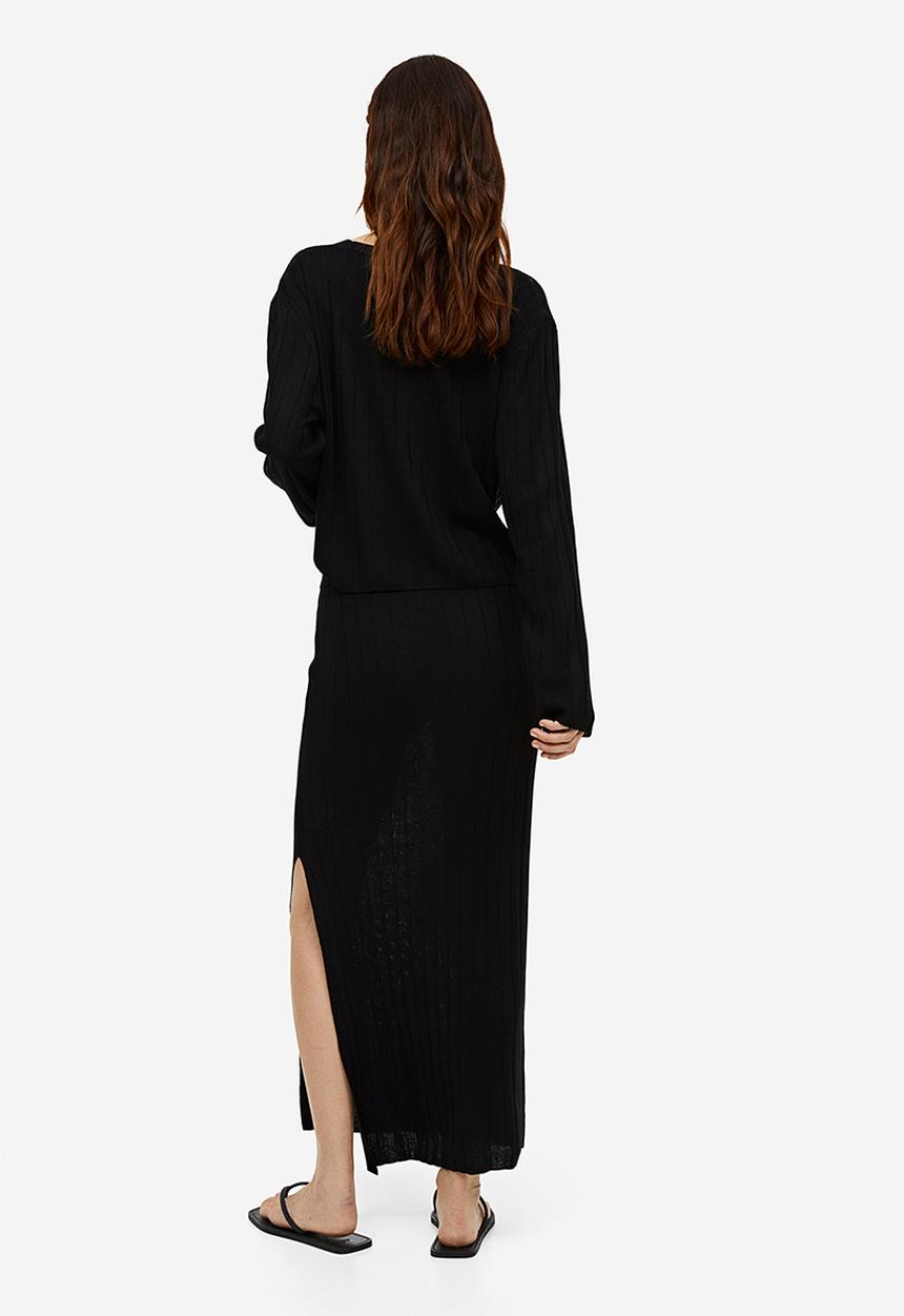 H&M - Rib-knit skirt - black