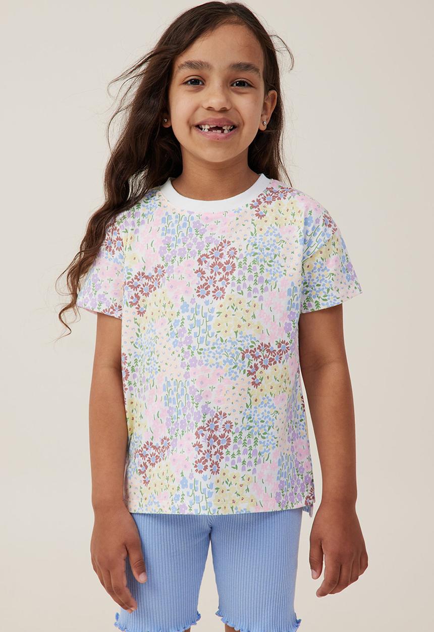 Cotton On - Poppy short sleeve print tee - vanilla/floral fields