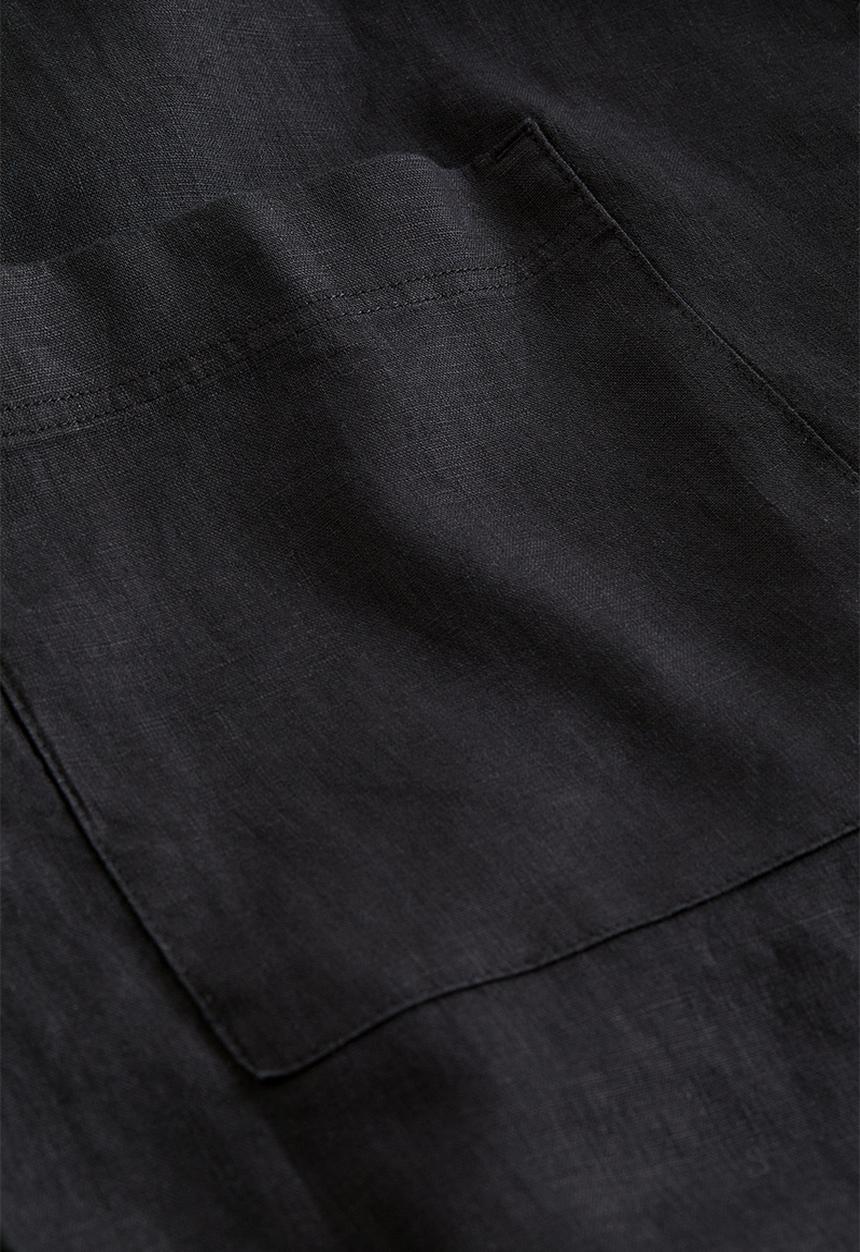 H&M - Washed linen dressing gown - black