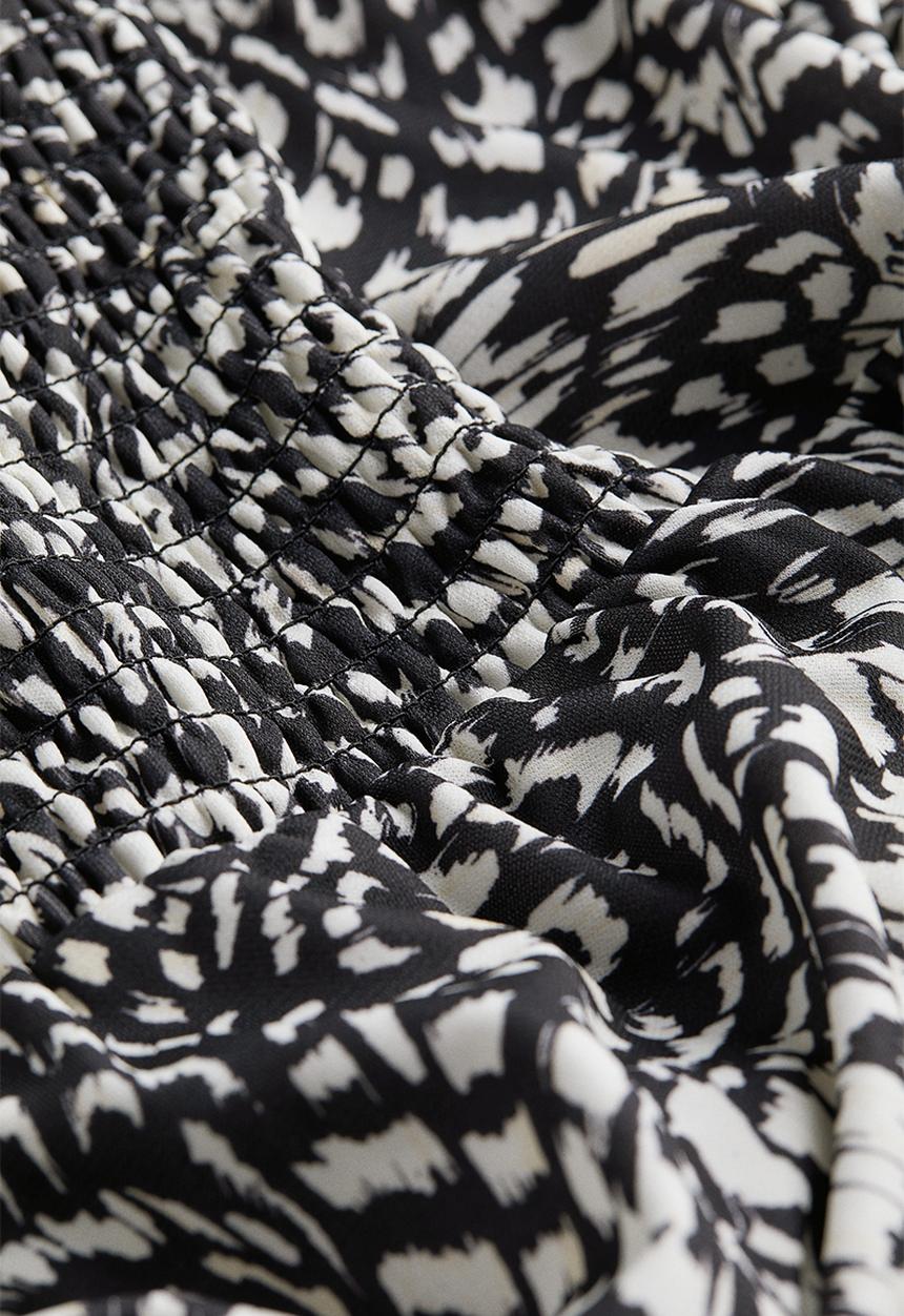H&M - Twist-detail dress - black patterned