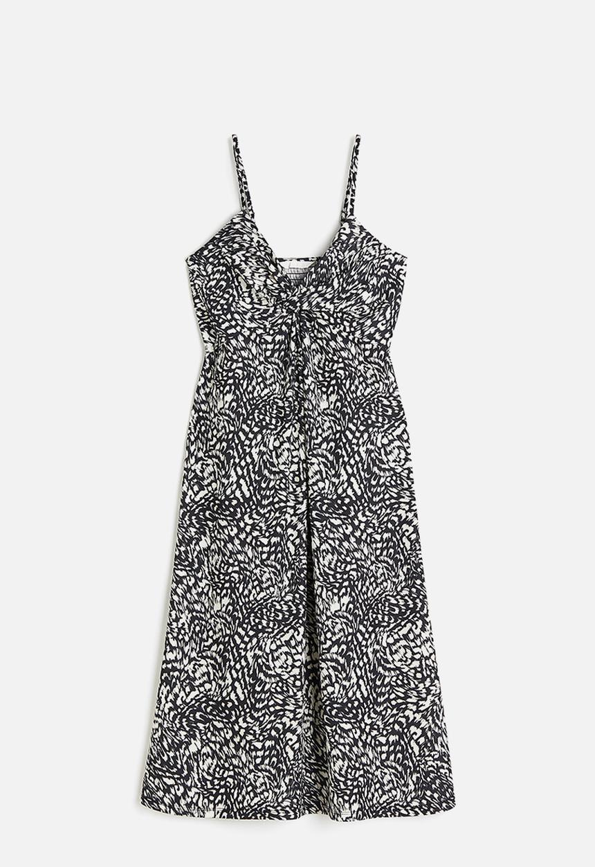H&M - Twist-detail dress - black patterned