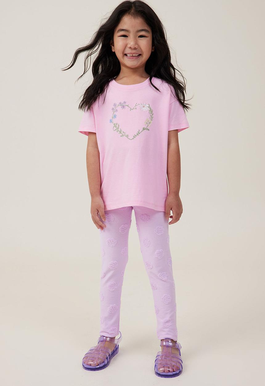 Cotton On - Poppy short sleeve print tee - cali pink/flower heart