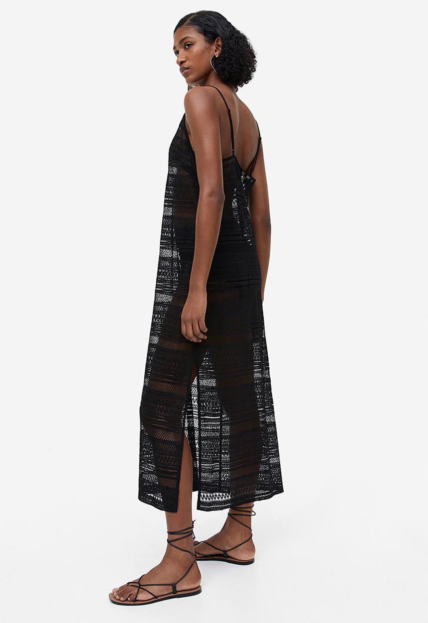 H&M - V-neck bodycon dress - black