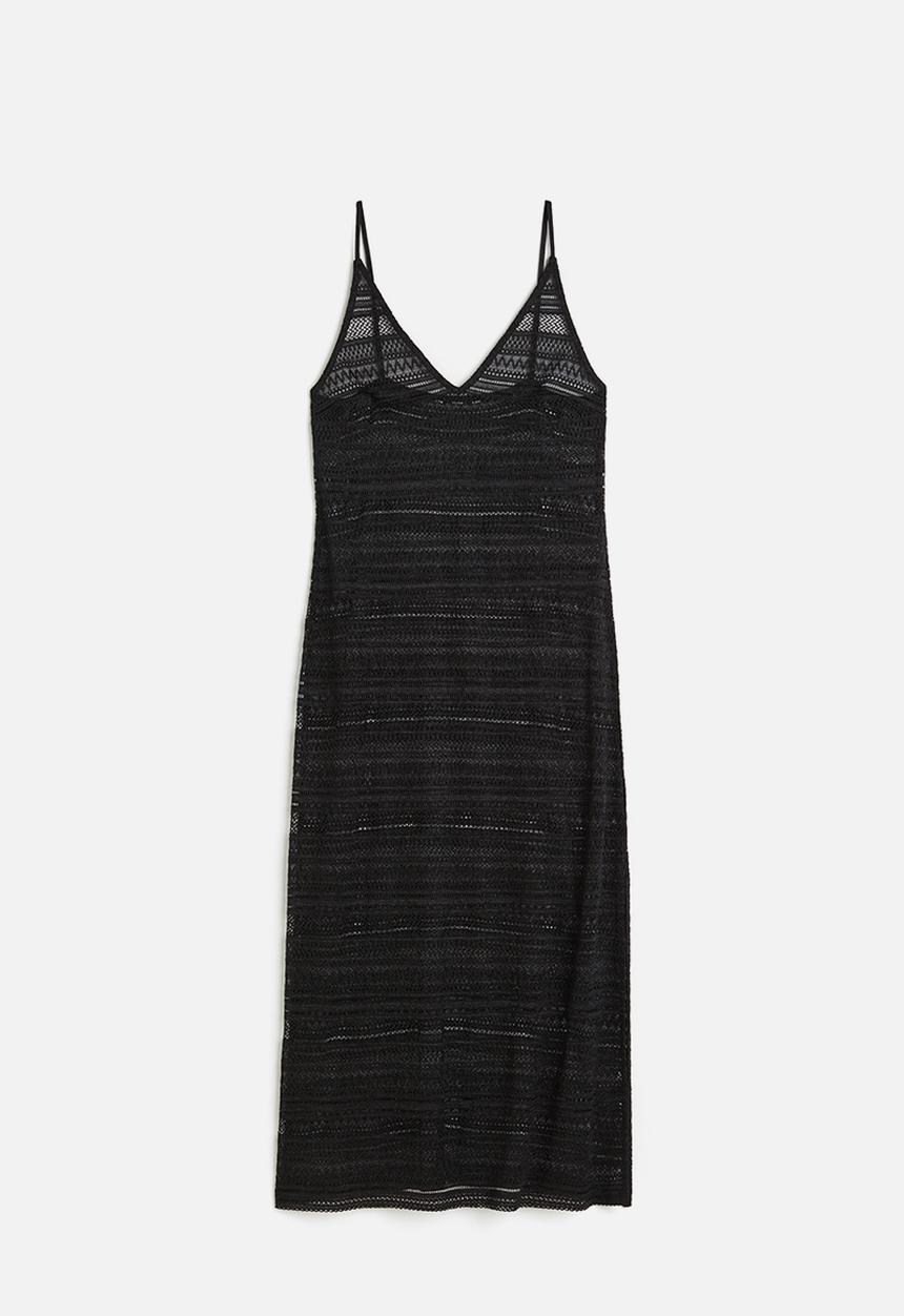 H&M - V-neck bodycon dress - black