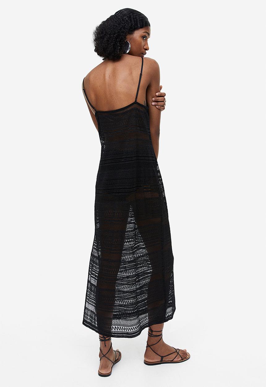 H&M - V-neck bodycon dress - black
