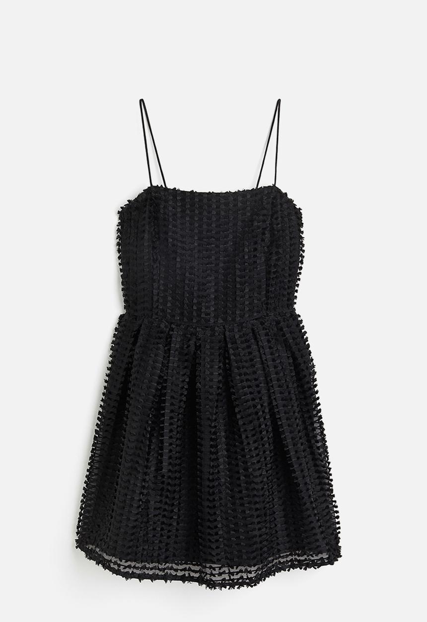 H&M - Textured mini dress - black