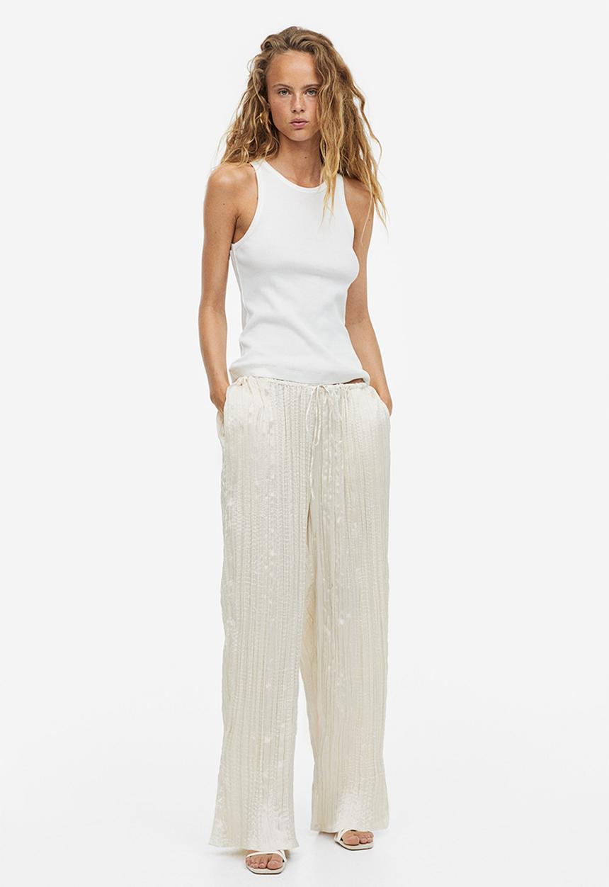 H&M - Wide pull-on trousers - beige