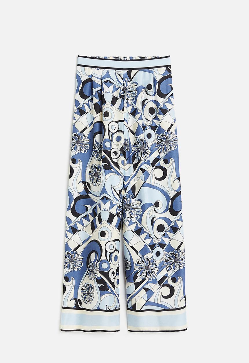 H&M - Wide trousers - blue/patterned