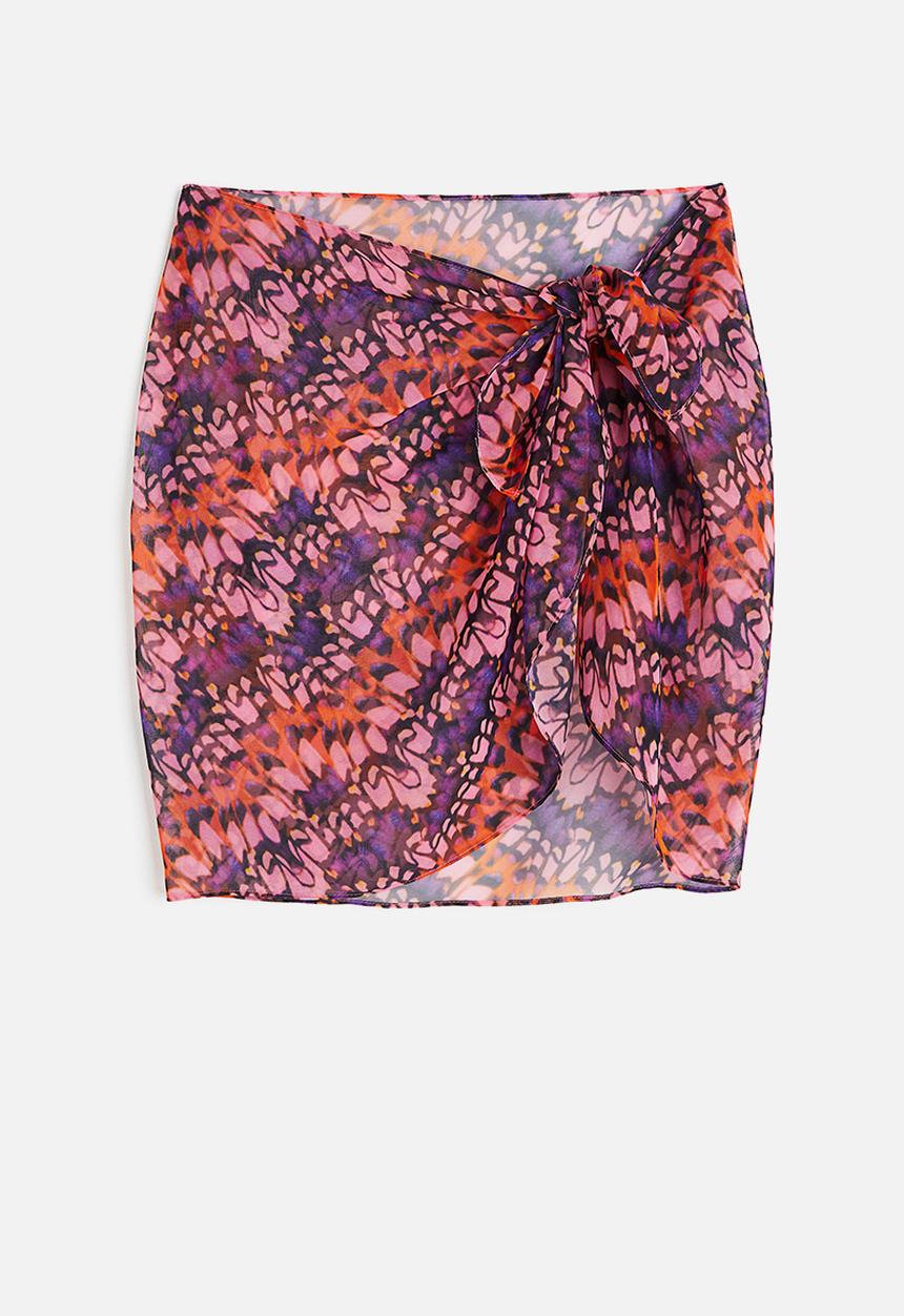 H&M - Short sarong - red patterned